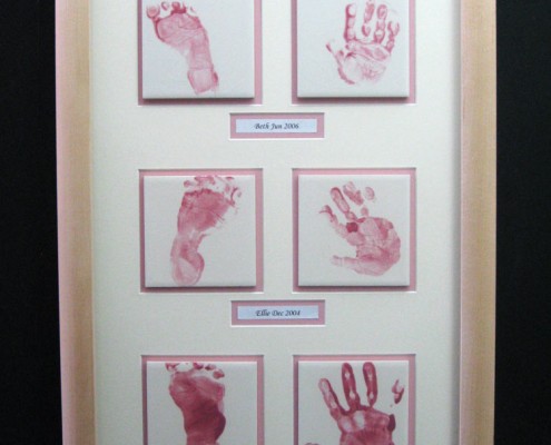 bespoke picture framing children's hand and foot prints