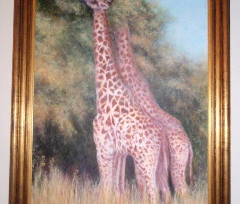 bespoke picture framing art giraffes